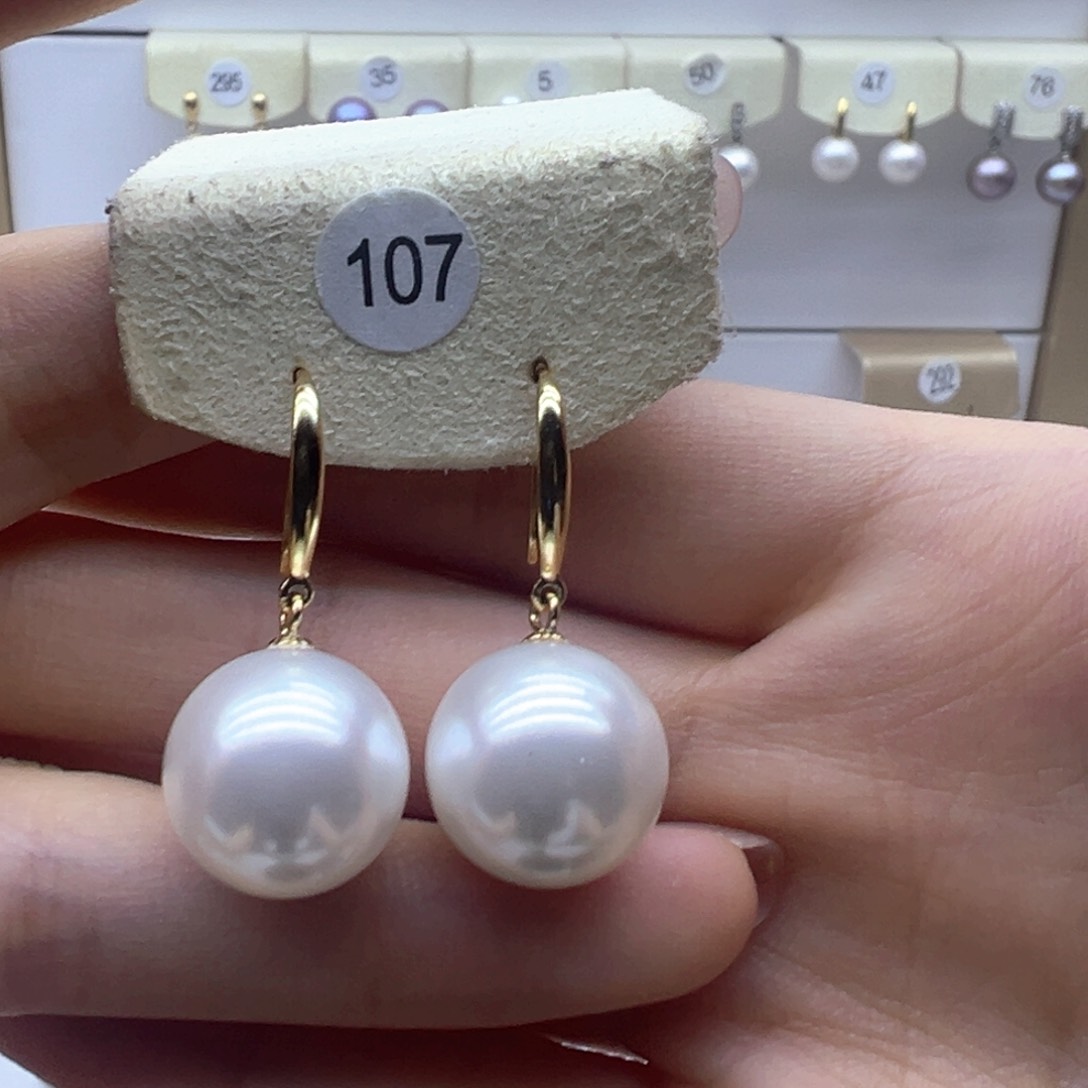 银S925镶嵌淡水珍珠耳饰