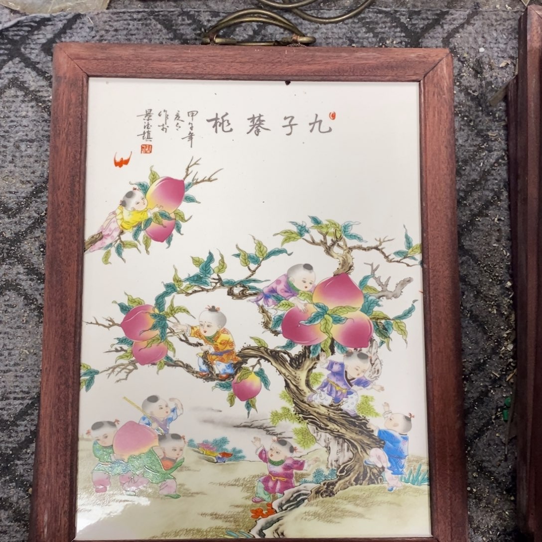 瓷37*28*1景德镇瓷板画柴窑烧制