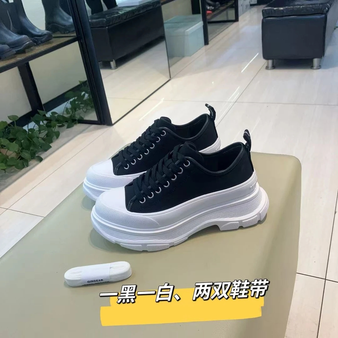 DEEP BREATH深呼吸低帮厚底增高帆布鞋时尚绑带潮流休闲鞋AX12179