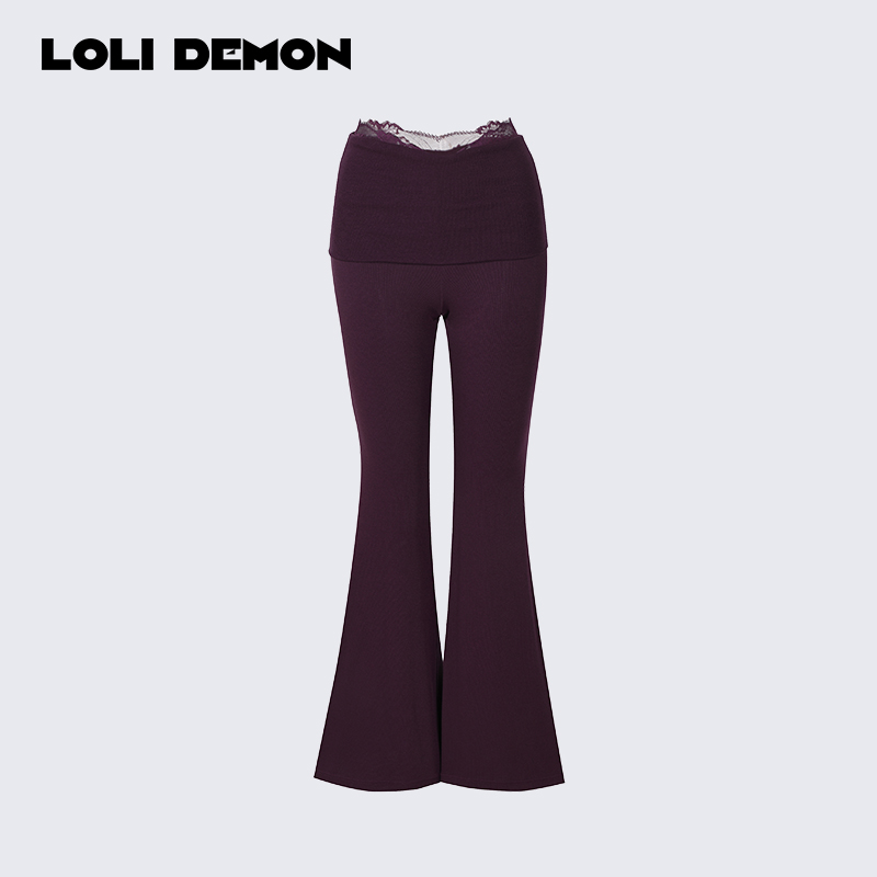 Loli Demon黑莓果酱复古芭蕾微喇裤 修饰腿部线条