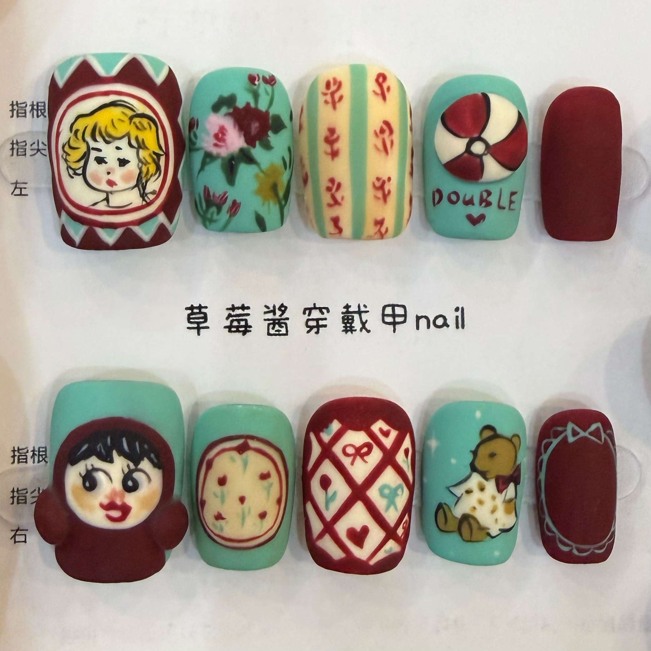 古典少女｜可爱纯手绘穿戴甲