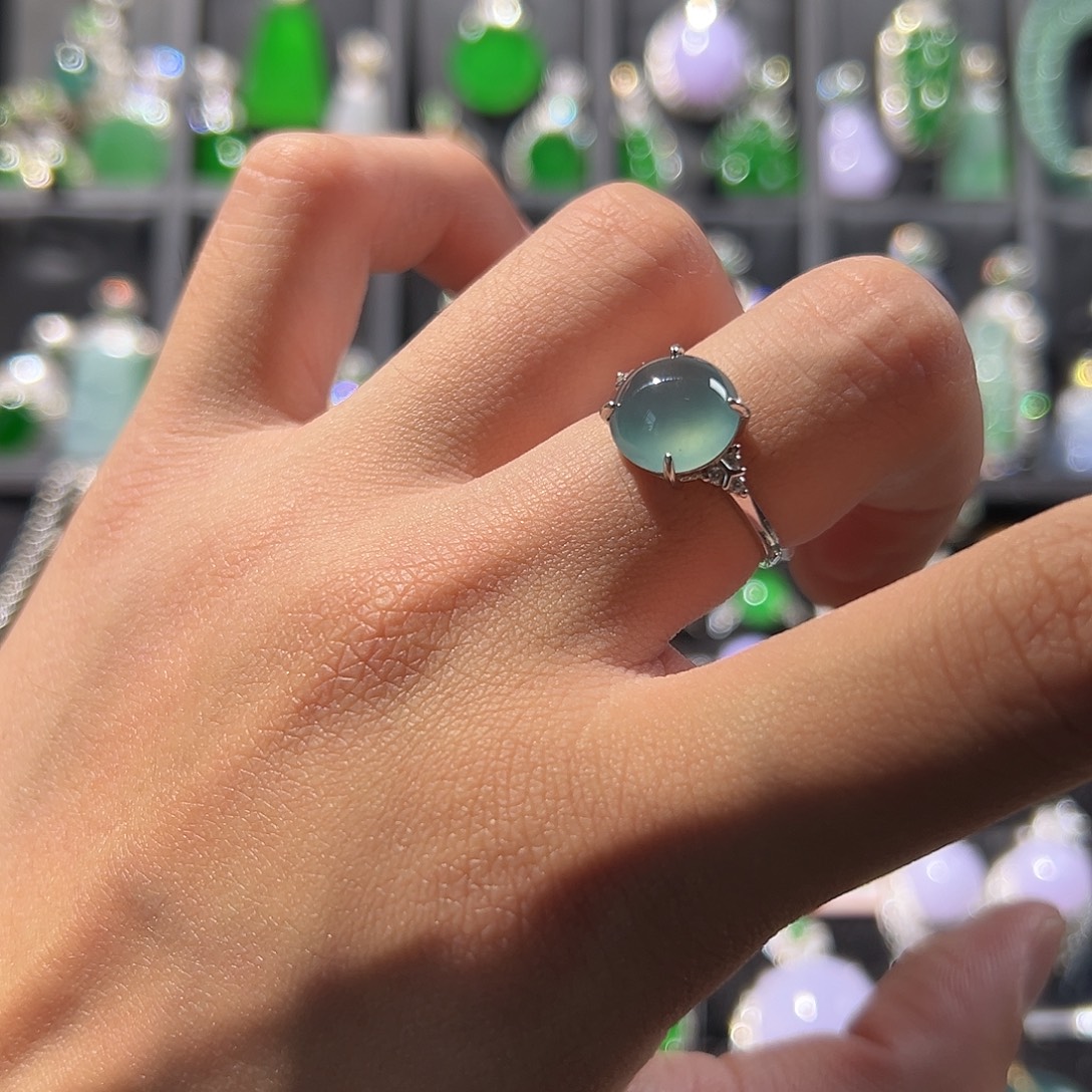 翡翠银S925镶嵌戒指