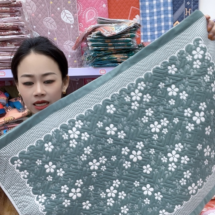 棉绿色雪花纯棉面料