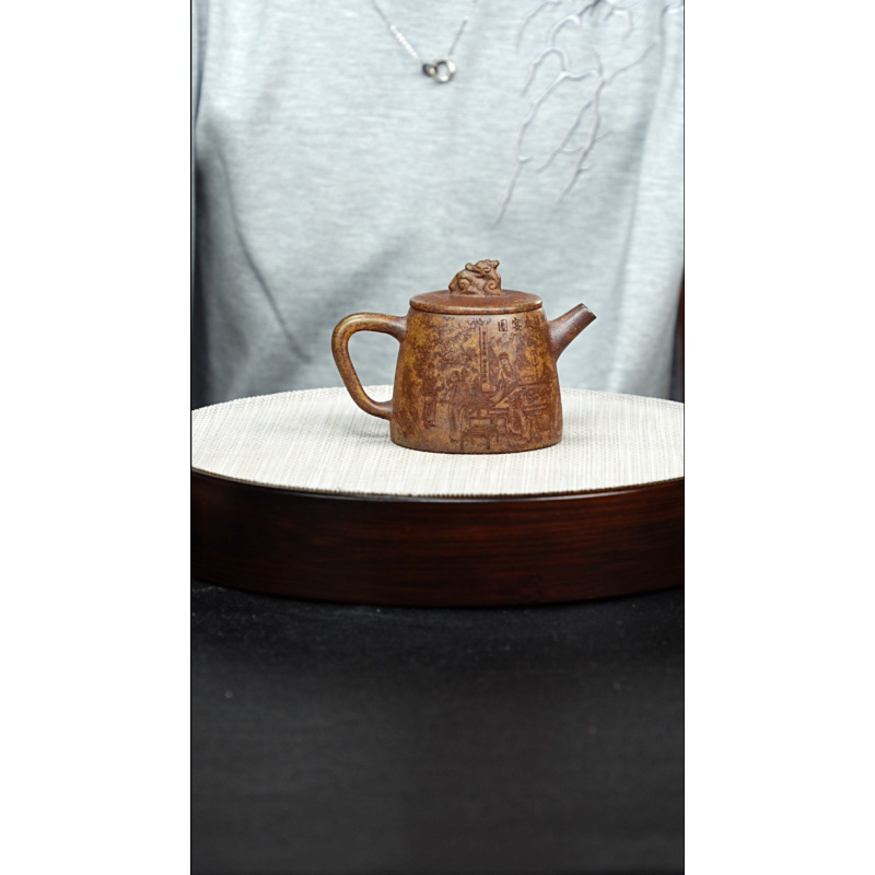 宜兴紫砂 高石瓢 龙骨金砂 陈忠平h028