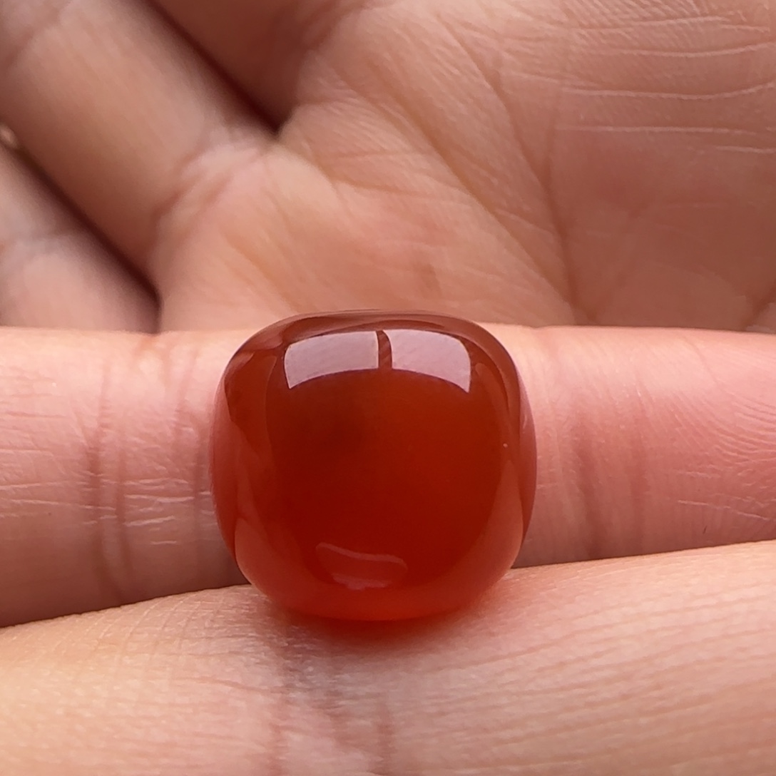 南红玛瑙老型13.6x12.3未镶嵌沙纹 月牙