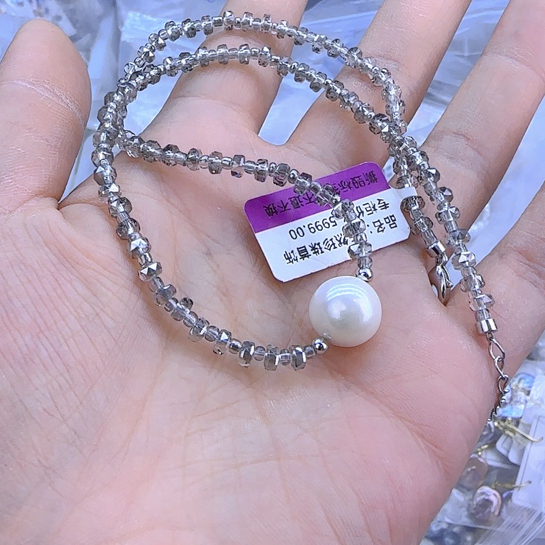 银S925镶嵌项链定制多样性发货发其一448淡水珍珠