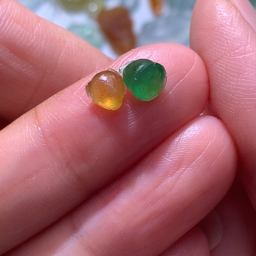 定制翡翠未镶嵌满色莲蓬