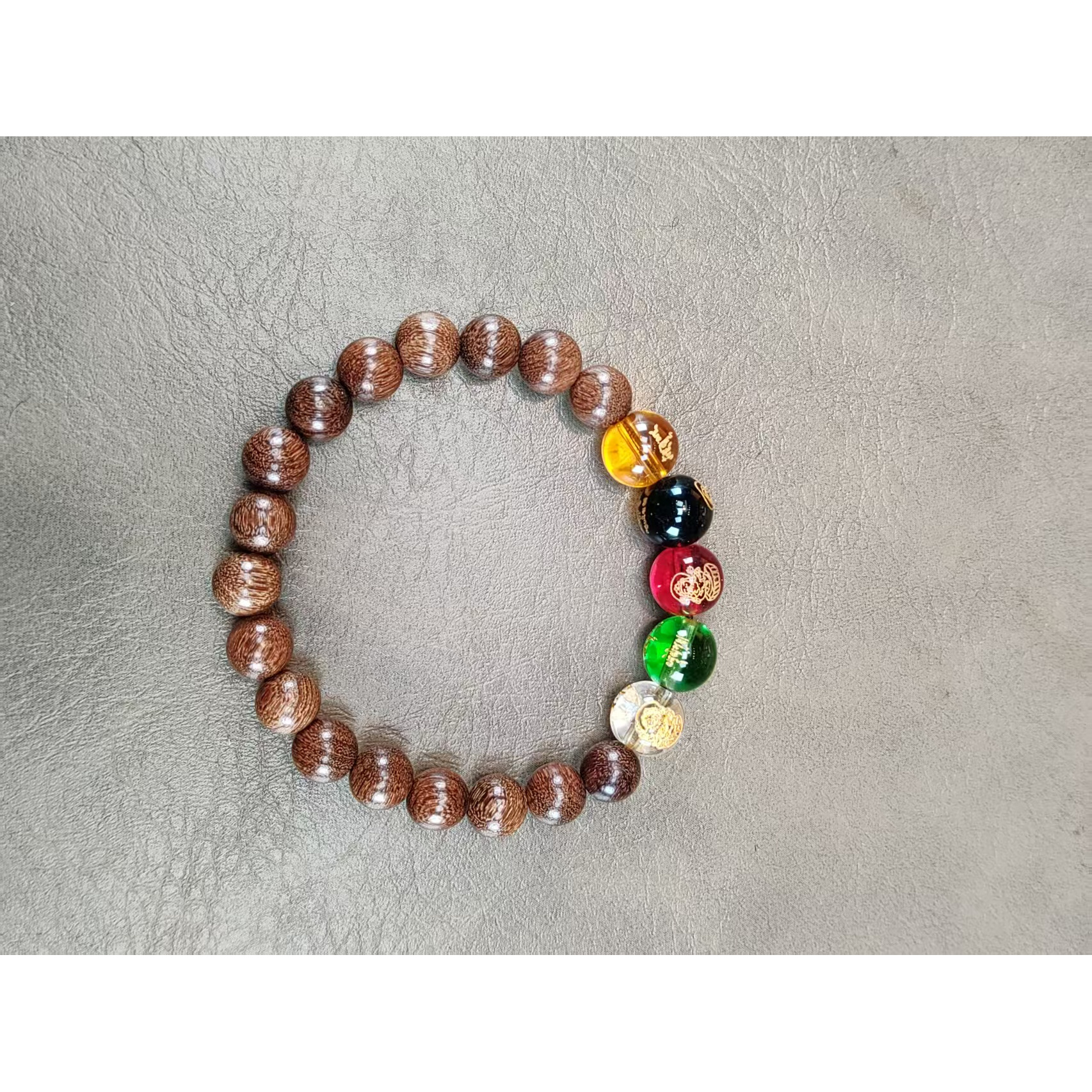 精选金丝檀+五路财神手串搭配（无礼盒）A243