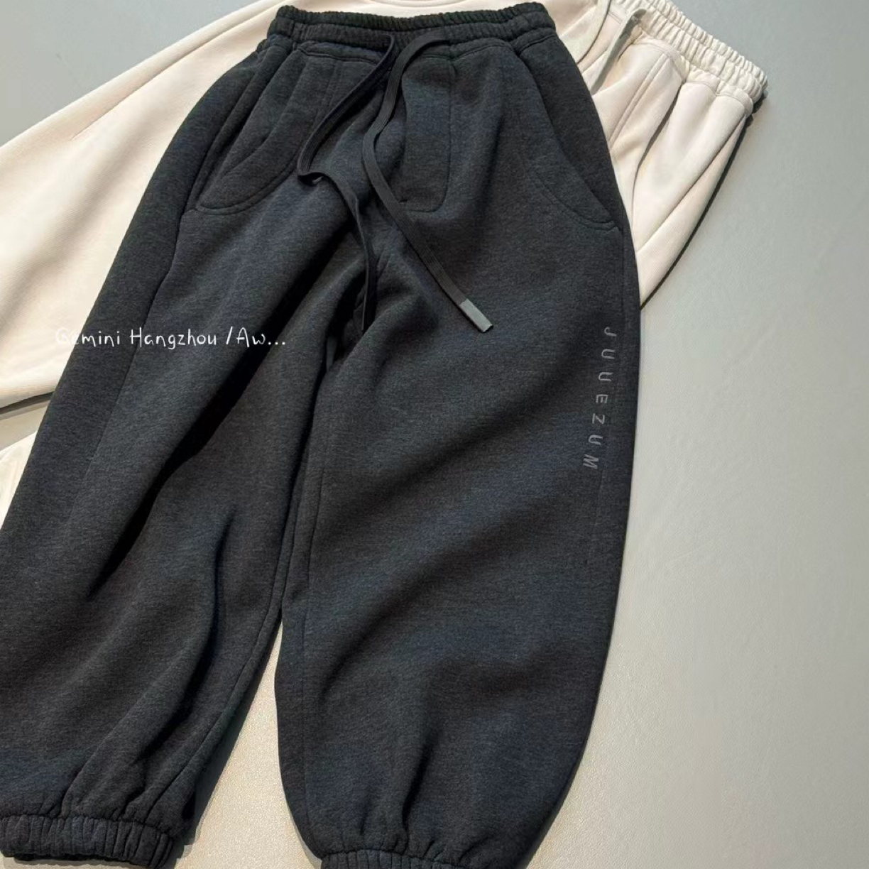 JZ.     7038新款女童休闲百搭加绒卫裤中大童适用