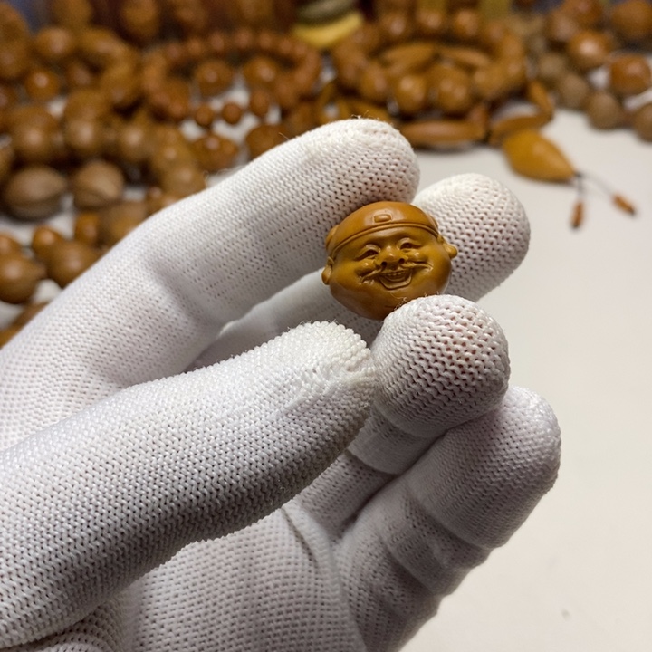 橄榄核手串/手链橄榄核雕刻财神头