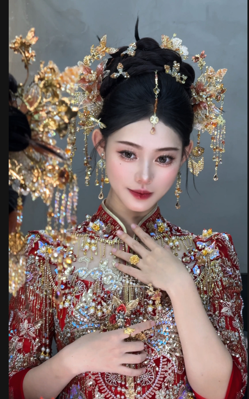 简单大气新娘头饰婚礼结婚简约宫廷新娘步摇046