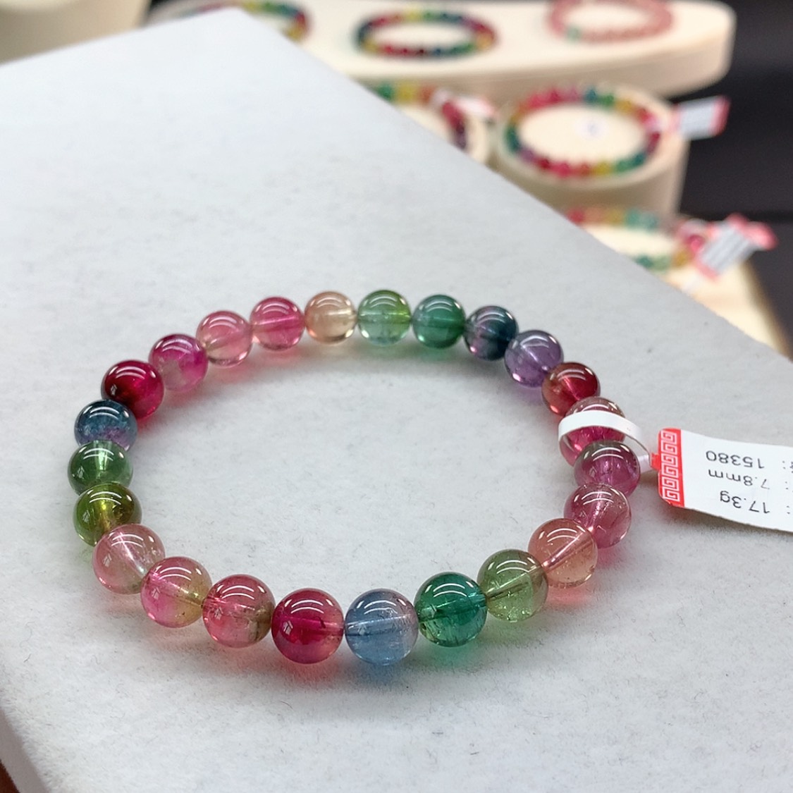 【闪购商品】手链未镶嵌碧玺艳丽西瓜单圈7.8