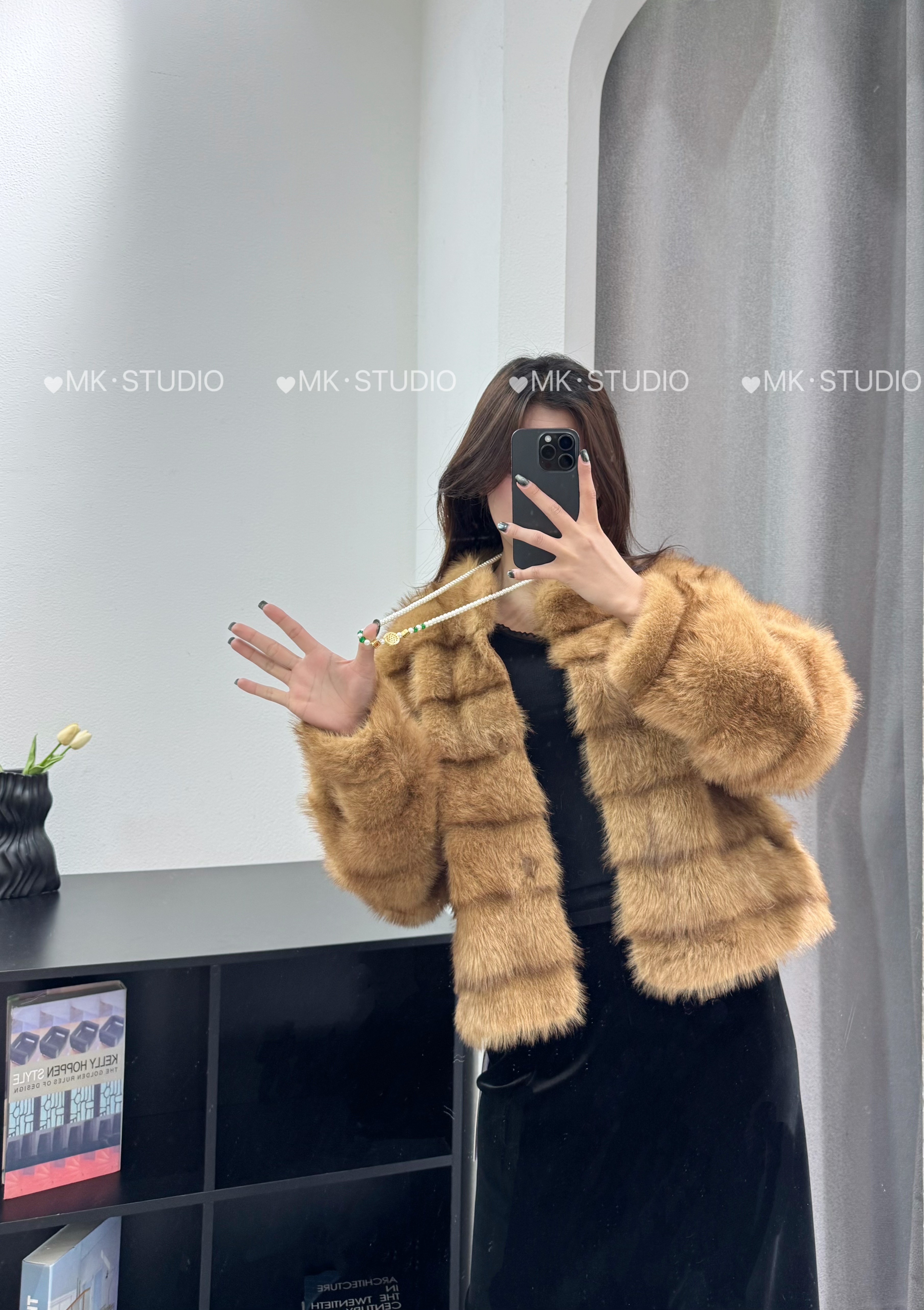 【玫卡】整张软糯洋气高贵轻奢女装百搭冬季皮毛一体毛毛外套99051