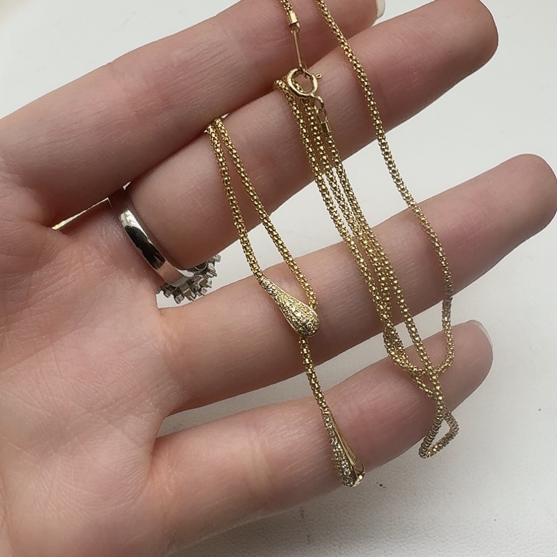 18K金镶嵌钻石颈饰成品