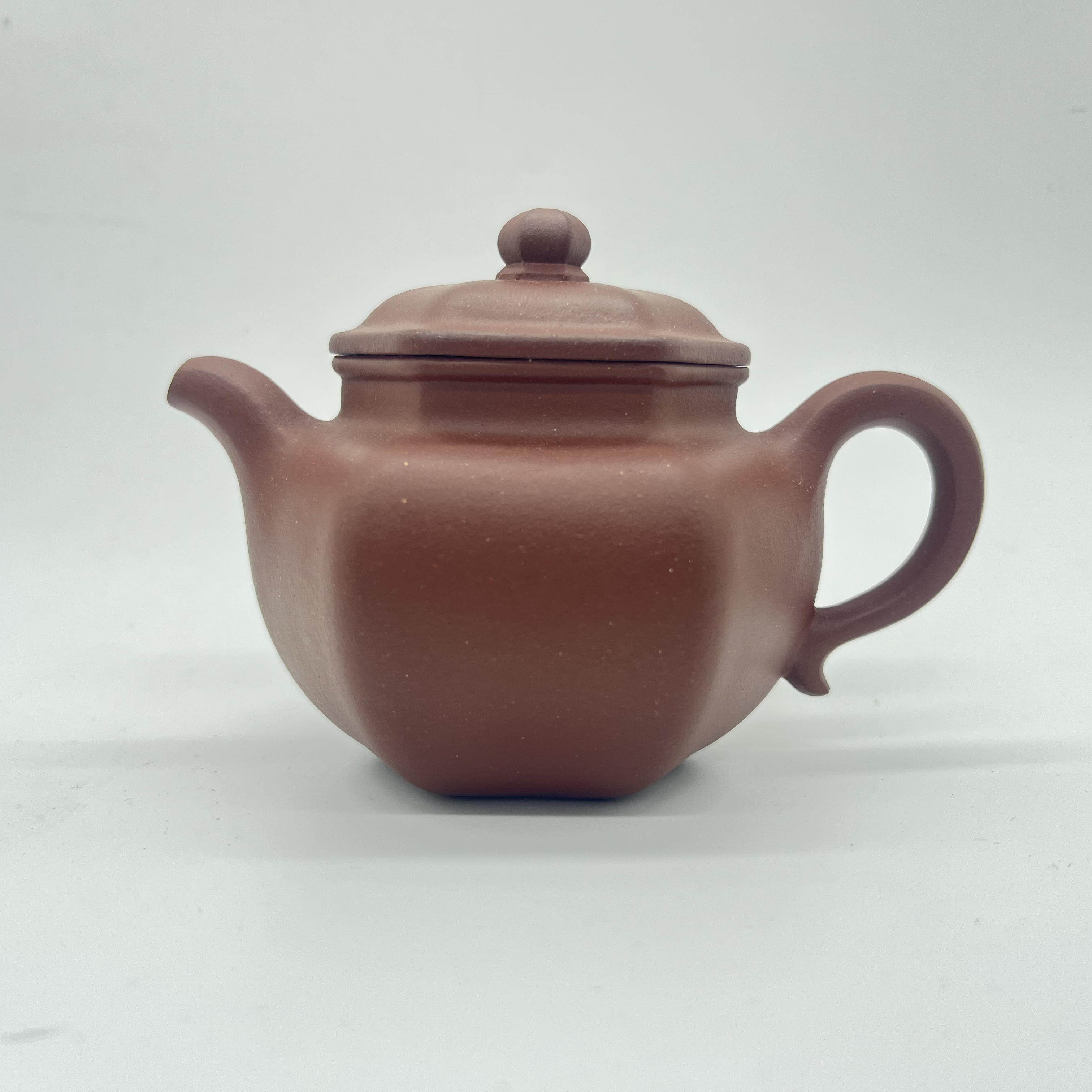 宜兴紫砂紫泥六方莲子150cc纯手工精美手工茶壶莲子壶