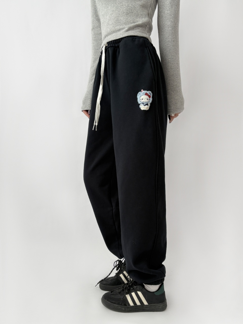 兔子纸袋[毛绒kitty]420克加绒显瘦束脚裤09096