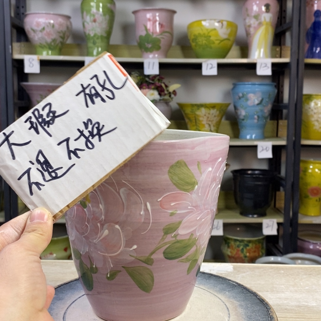景德镇手工手绘陶瓷花盆