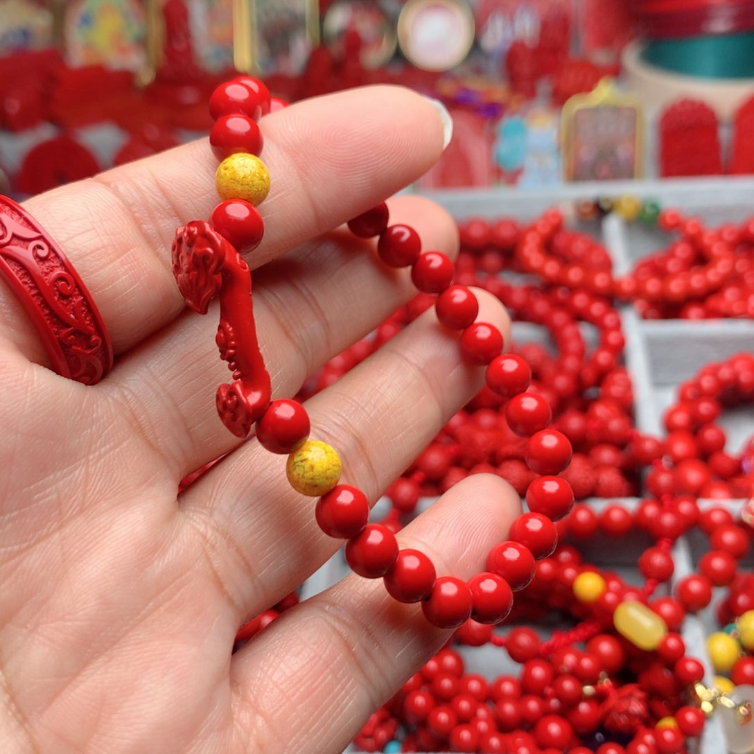 天然辰砂工艺品朱砂手串