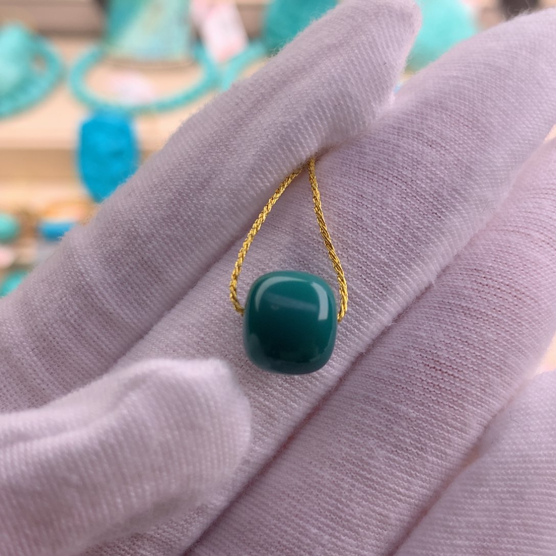 绿松石珠宝奇石未镶嵌9.6×8.5