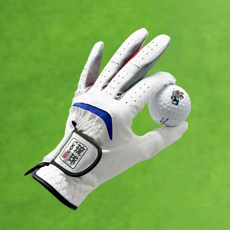 琉球高尔夫手套男士左手手套高尔夫手套舒适防滑 纳米布左右手套