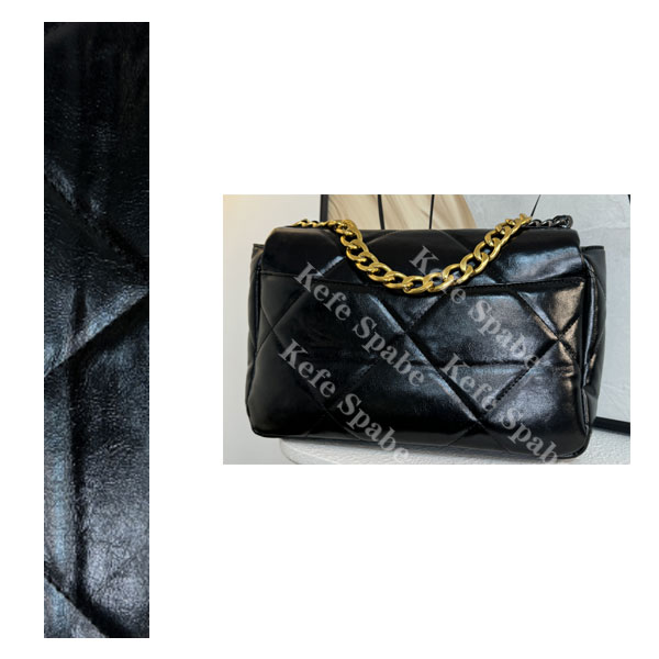 PG281 25新款油蜡皮小香风黑色19bag真皮高级链条金扣单肩斜挎包