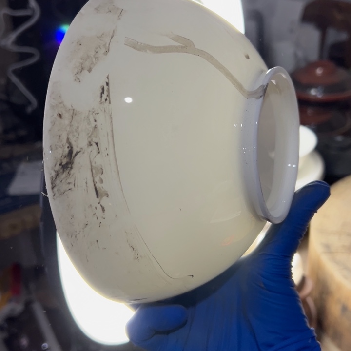 库存尾货骨瓷高角碗一对口径18