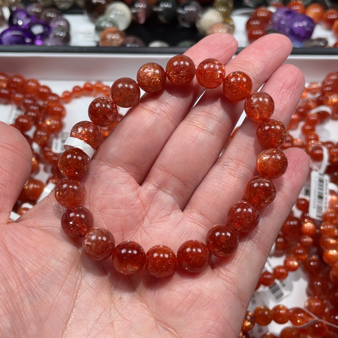 日光石手链未镶嵌用****3金太阳10mm