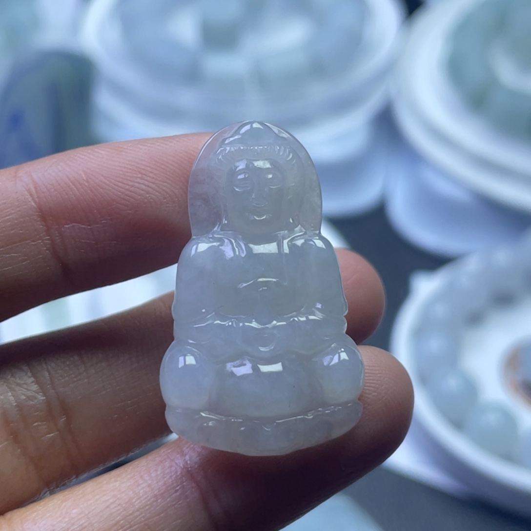 翡翠未镶嵌颈饰正装小观音