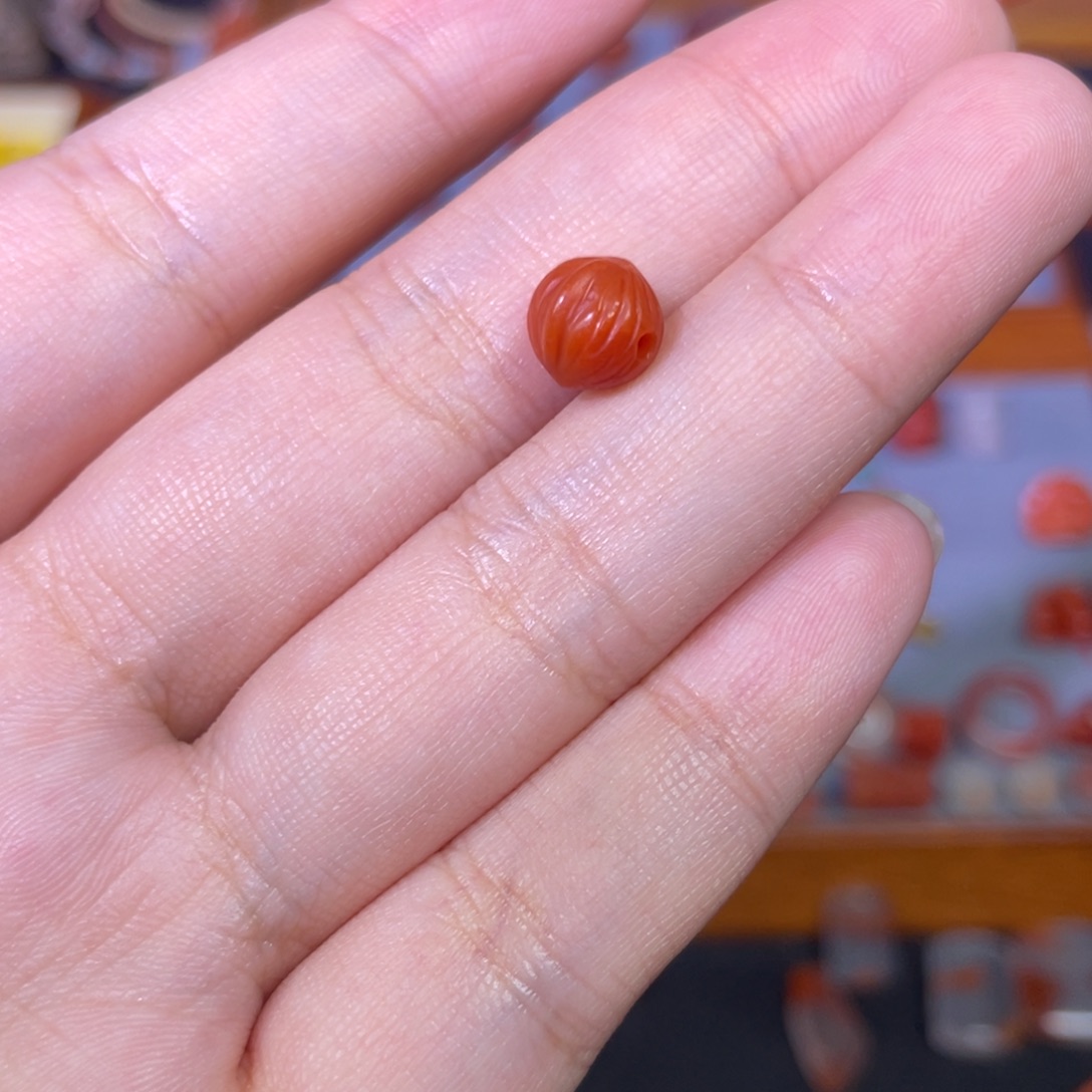 南红玛瑙百香籽满肉柿子红未镶嵌
