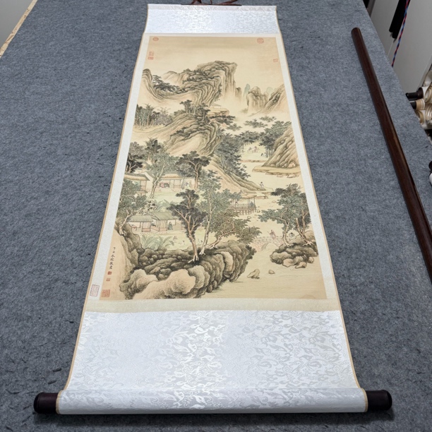 竹溪消夏（宽47，高140）高清微喷装饰画