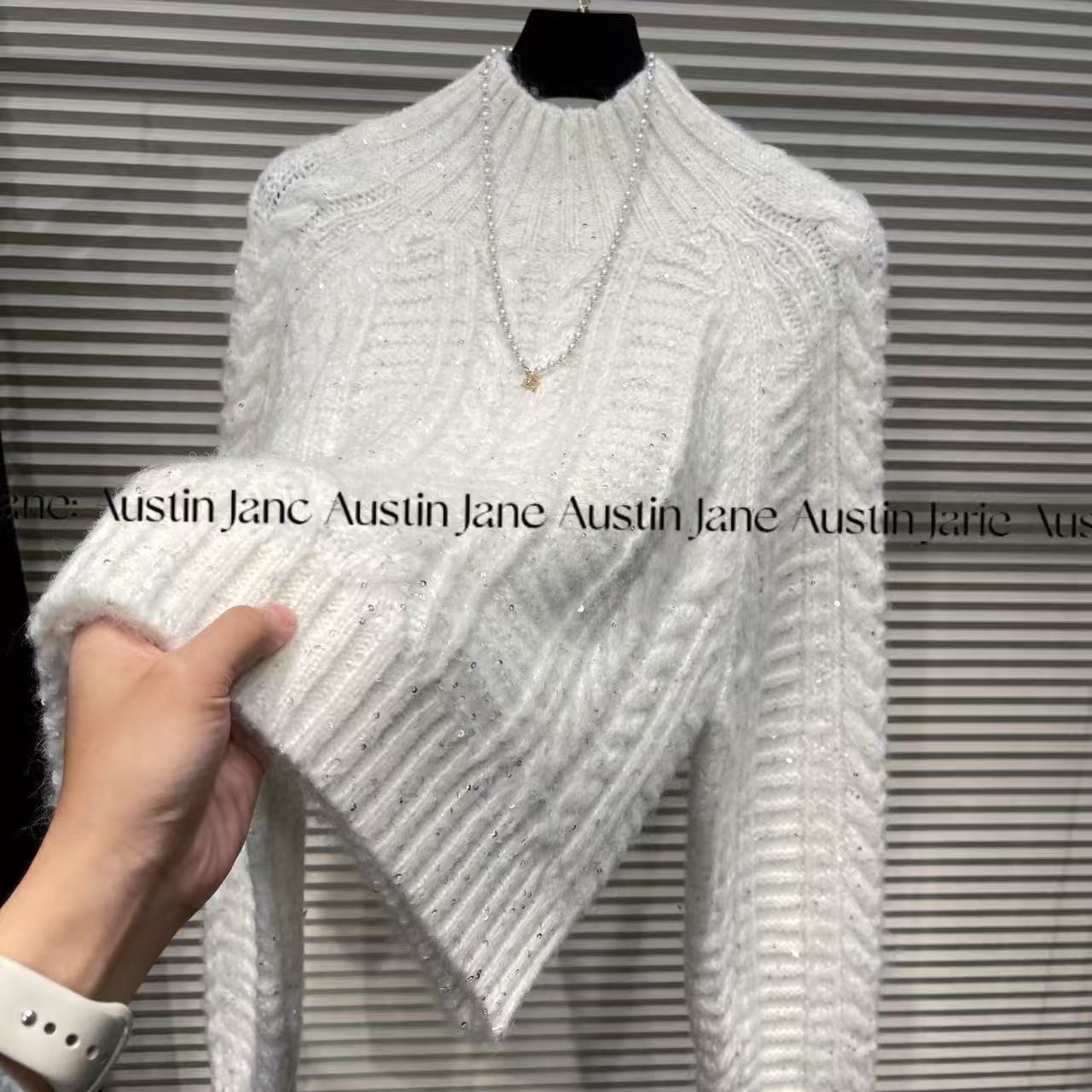 Jane Austin •（琥珀秋-白色）2025新款秋冬气质休闲百搭显瘦长袖