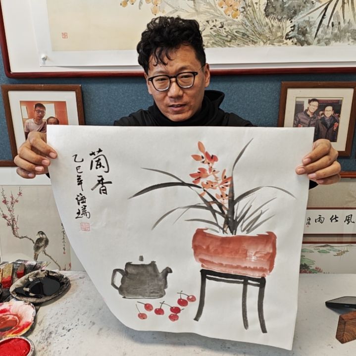 国画贾海瑞老师现场定制