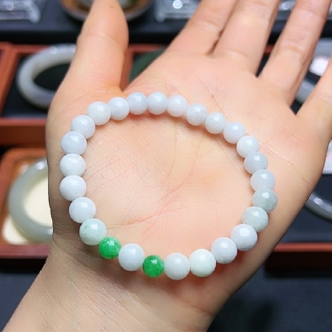 翡翠手串未镶嵌微瑕清货