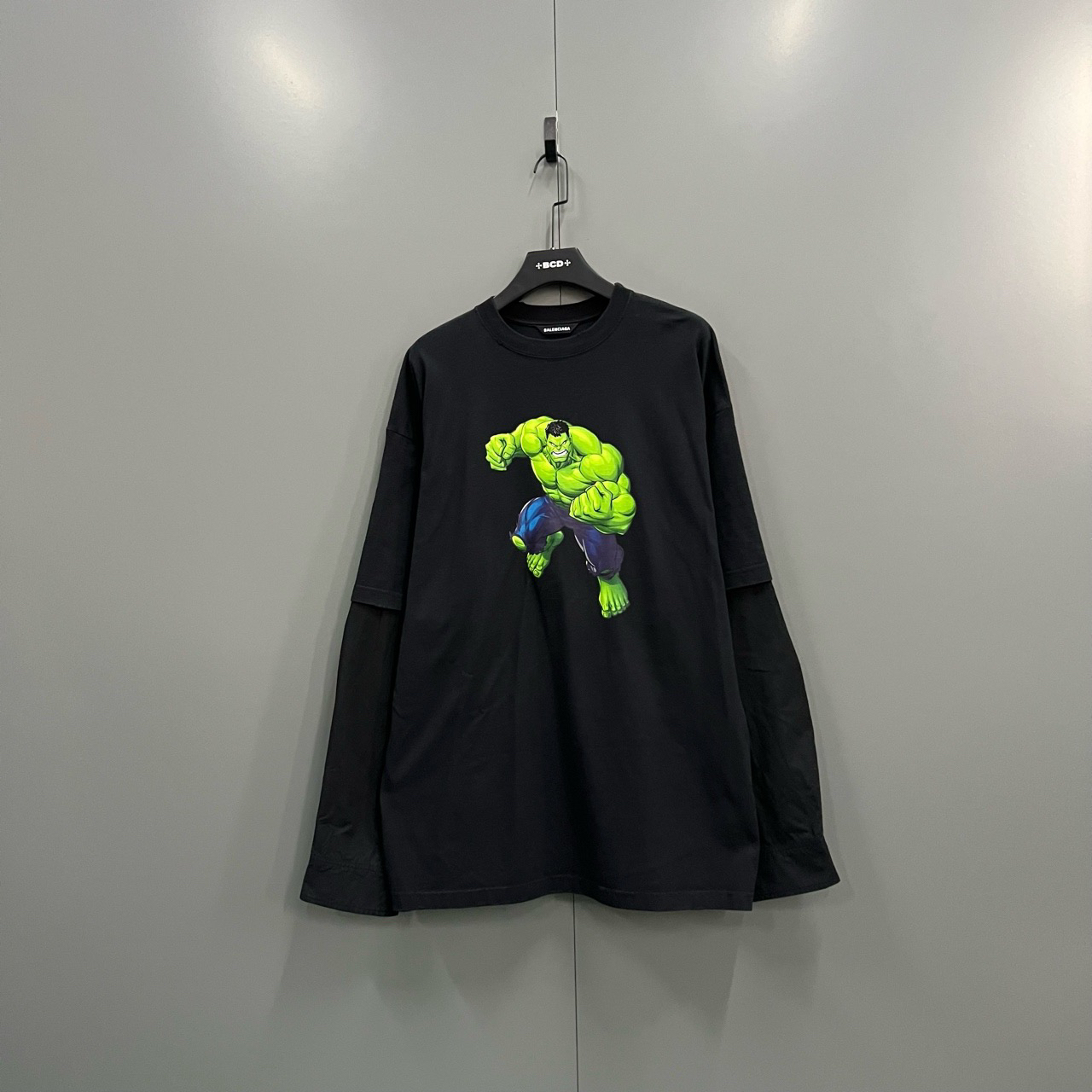 95新 Balenciaga/巴黎世家 （jp）121 绿巨人印花假两件长袖 M码/