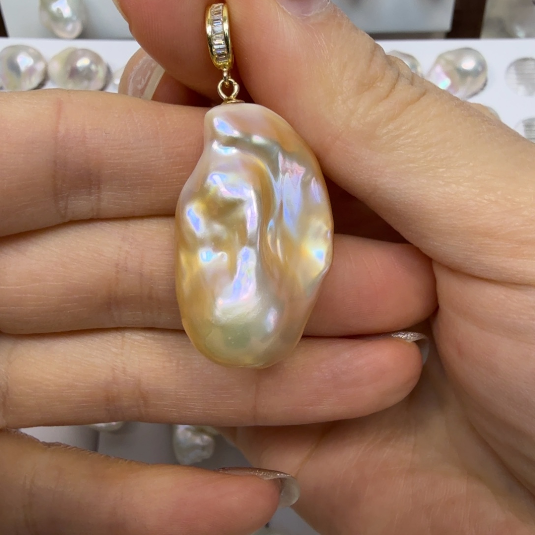 淡水珍珠银S925镶嵌颈饰