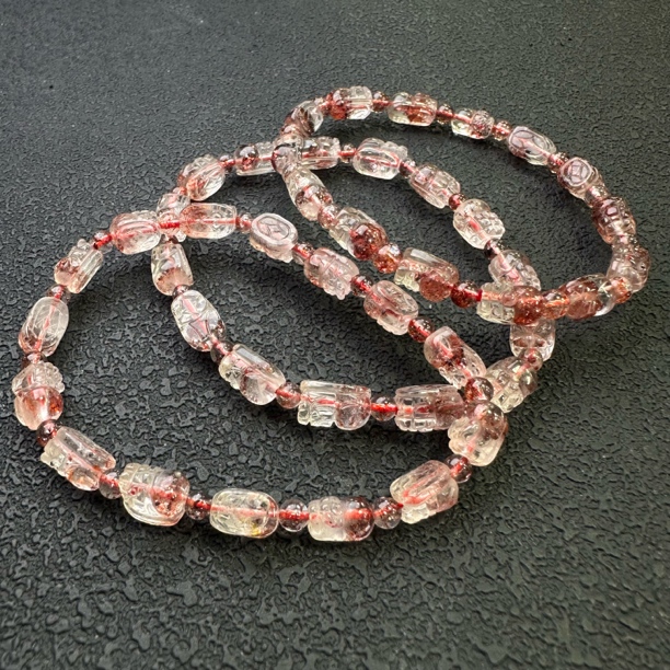 【小宝晶选】天然金草莓貔貅单圈手链 多样性发一件 982XBXC