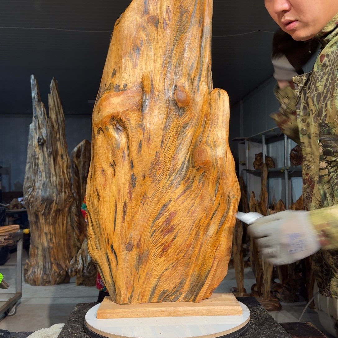 亮***)木佳友琥珀木摆件21