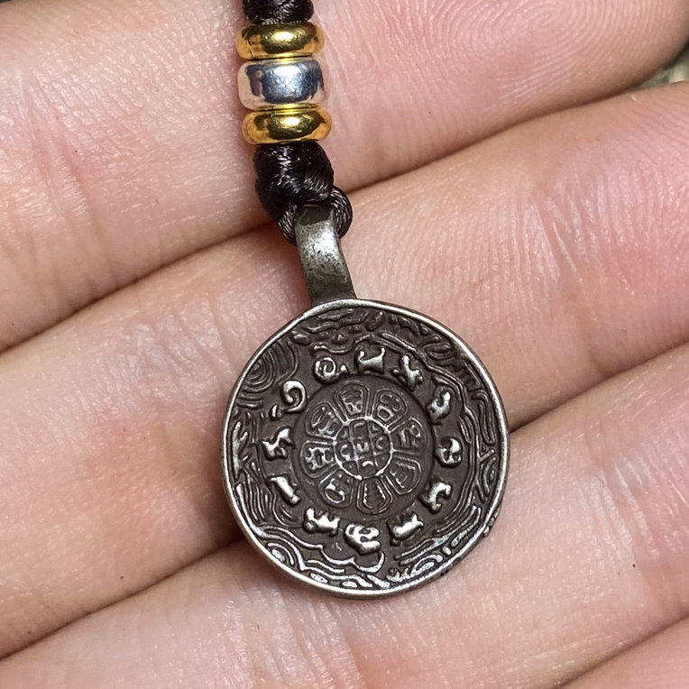 铜吊坠 小鳞甲雄九宫八卦精美牌子吊坠21mm15mm