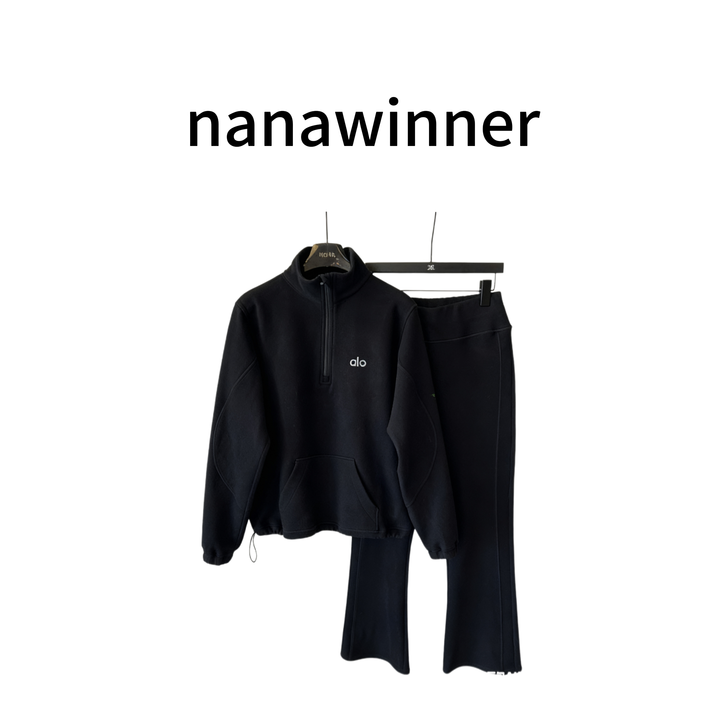 nanawinner【老钱Alo套装】今年流行微喇裤套装气质百搭显瘦两件套