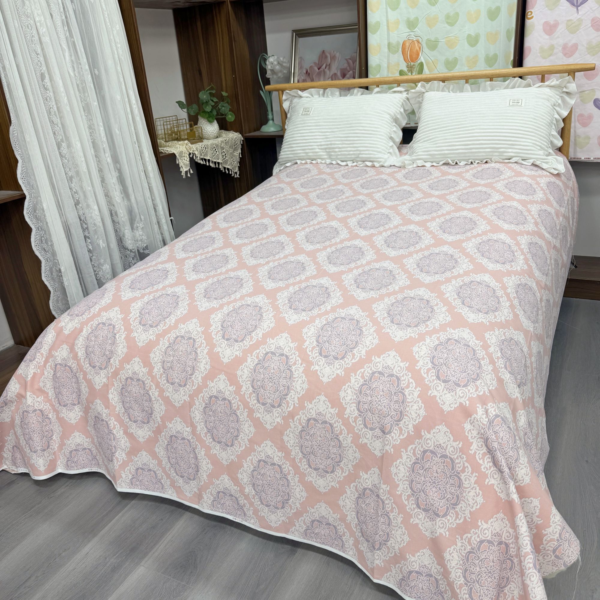 1.5米*2.4米床单，原棉大帆布 四季加厚加密贴身透气【雅致粉】