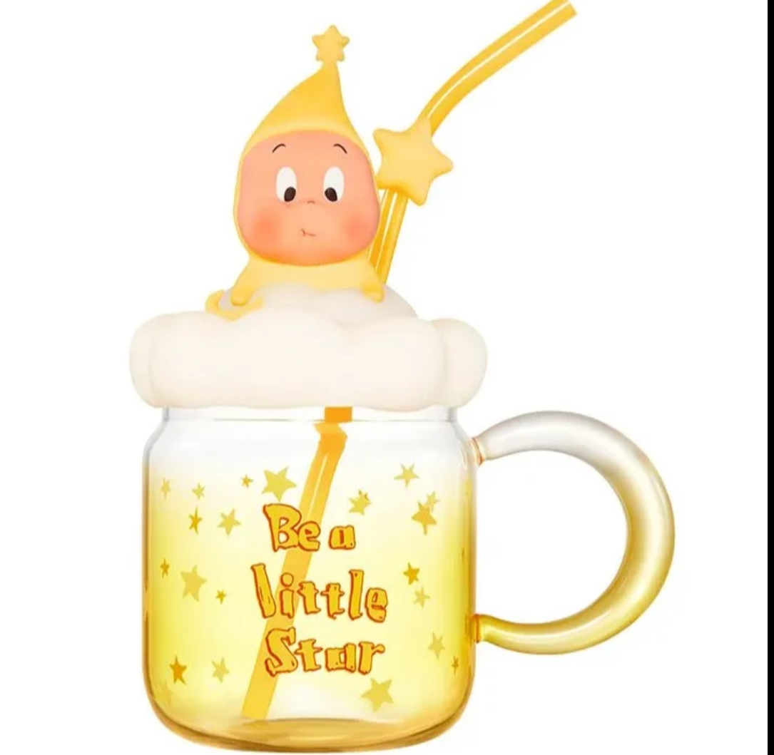 我们都是星星人系列时尚玻璃吸管杯