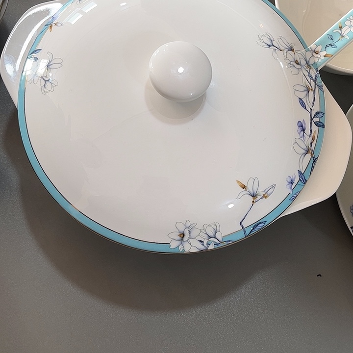 瓷片微瑕骨瓷汤锅一个水云间