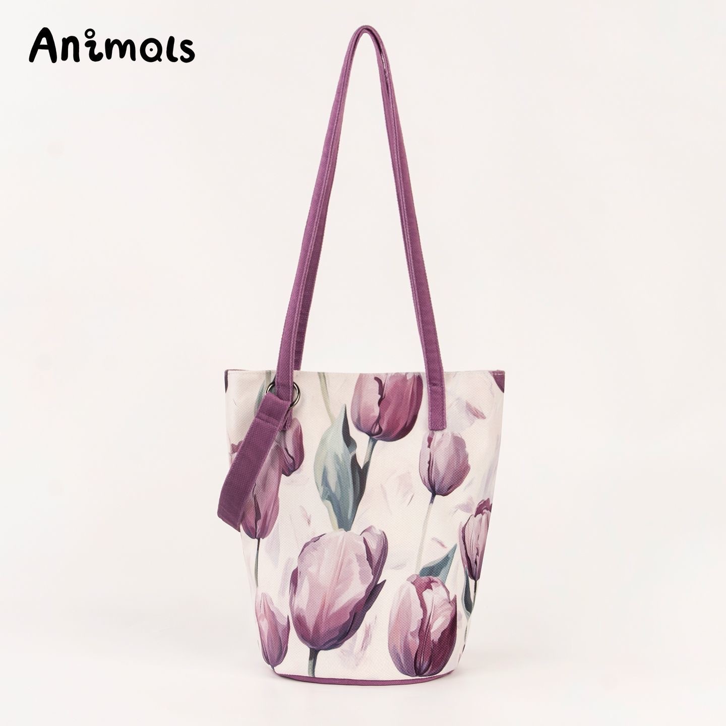 AnimQls【紫韵流光】单肩包小众通勤斜挎大容量水桶包包包女款