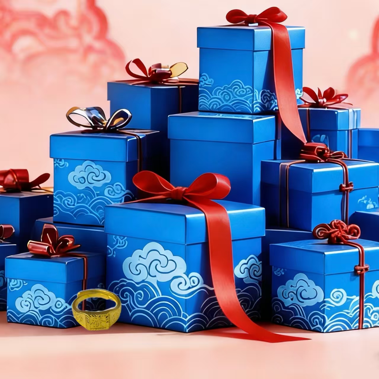 雪涧源创春节风格轻职风精美礼盒挂件-T532