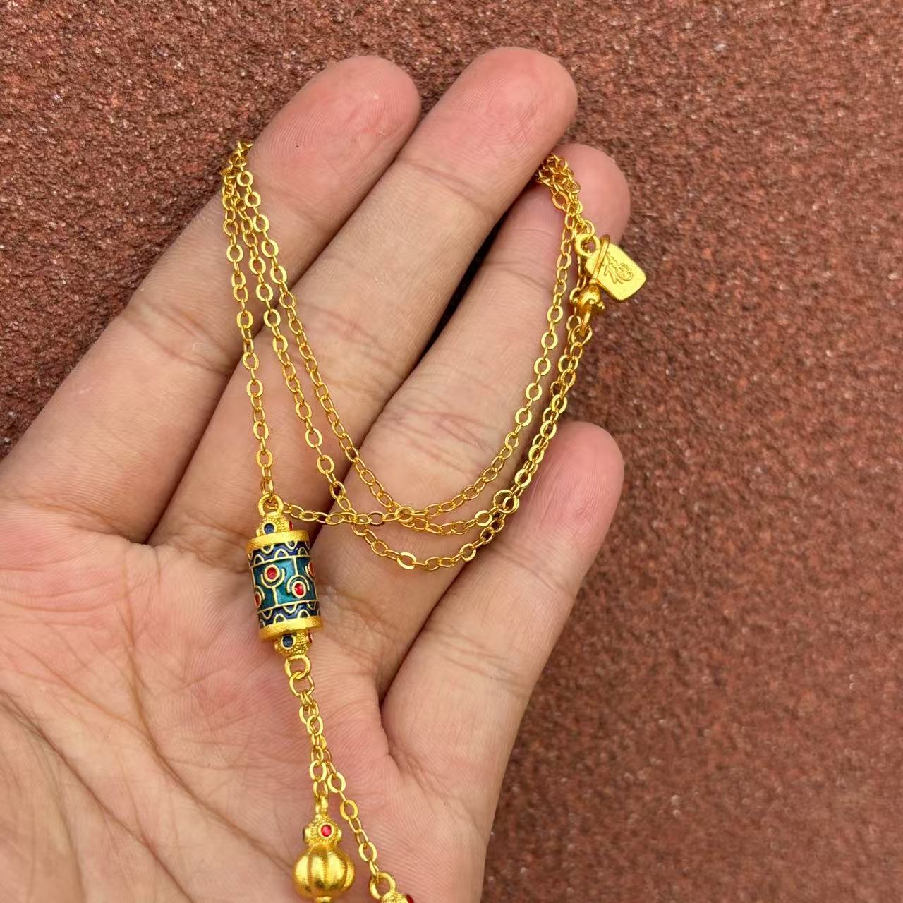 链子足银 216-经桶葫芦项链