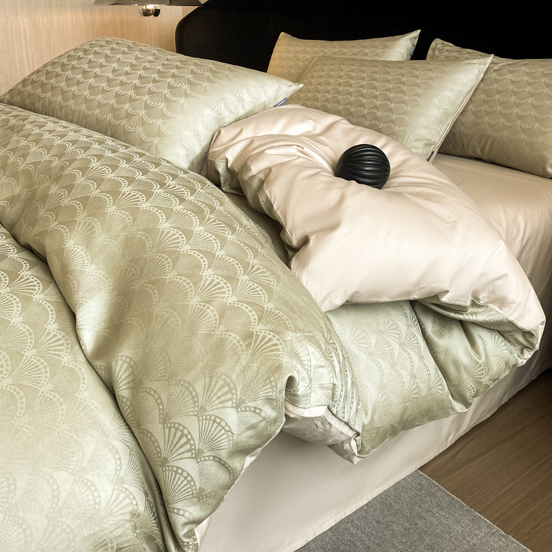 【1长绒棉提花】高端全棉四件套简约轻奢纯棉100%棉