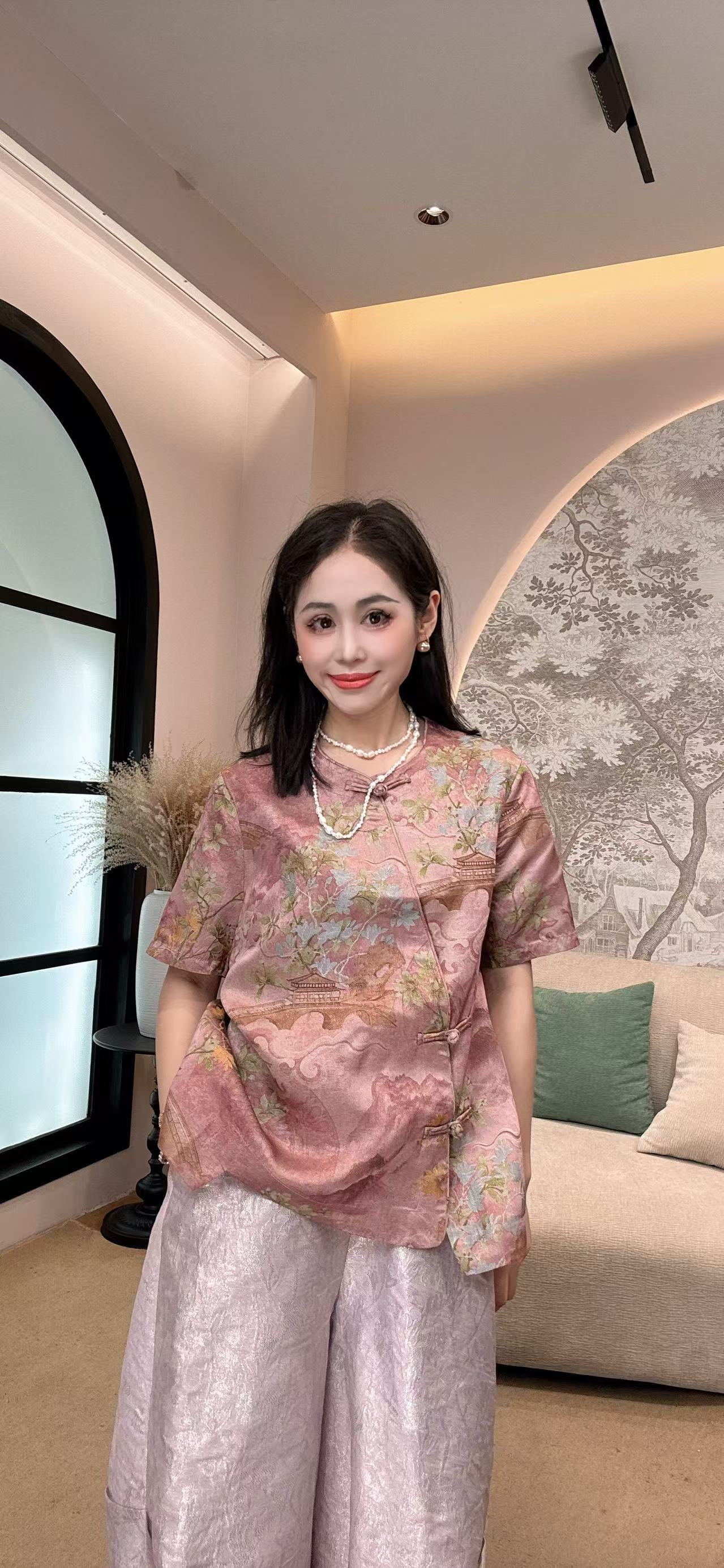 【禾禾家】夏季款新中式国风气质高端斜襟半袖上衣66923-5