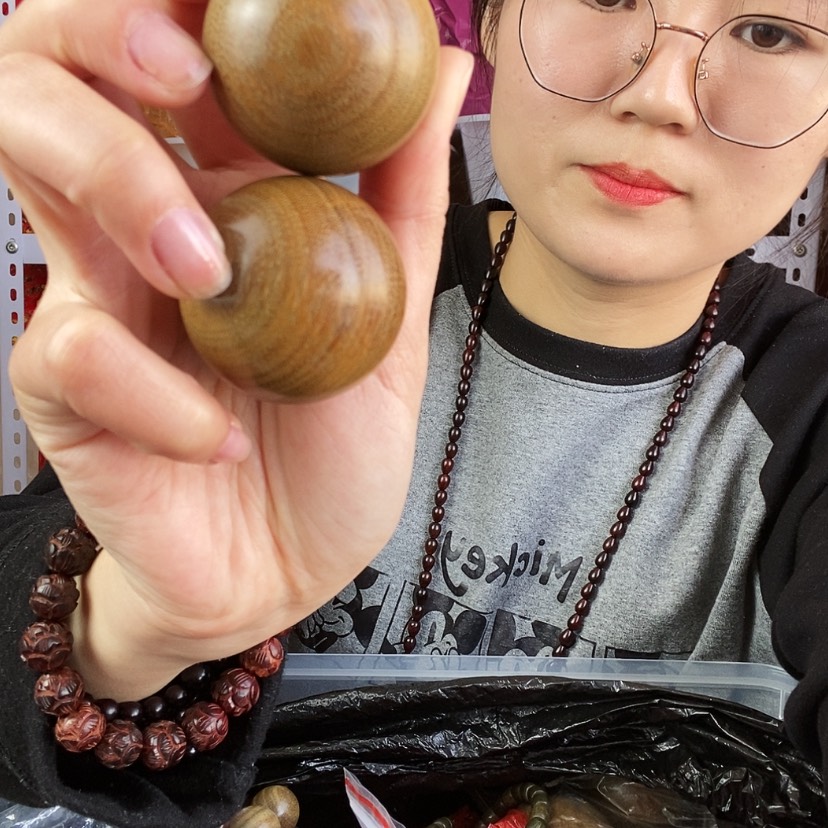 【闪购商品】东非黑黄檀（紫光檀）绿檀手球4.0