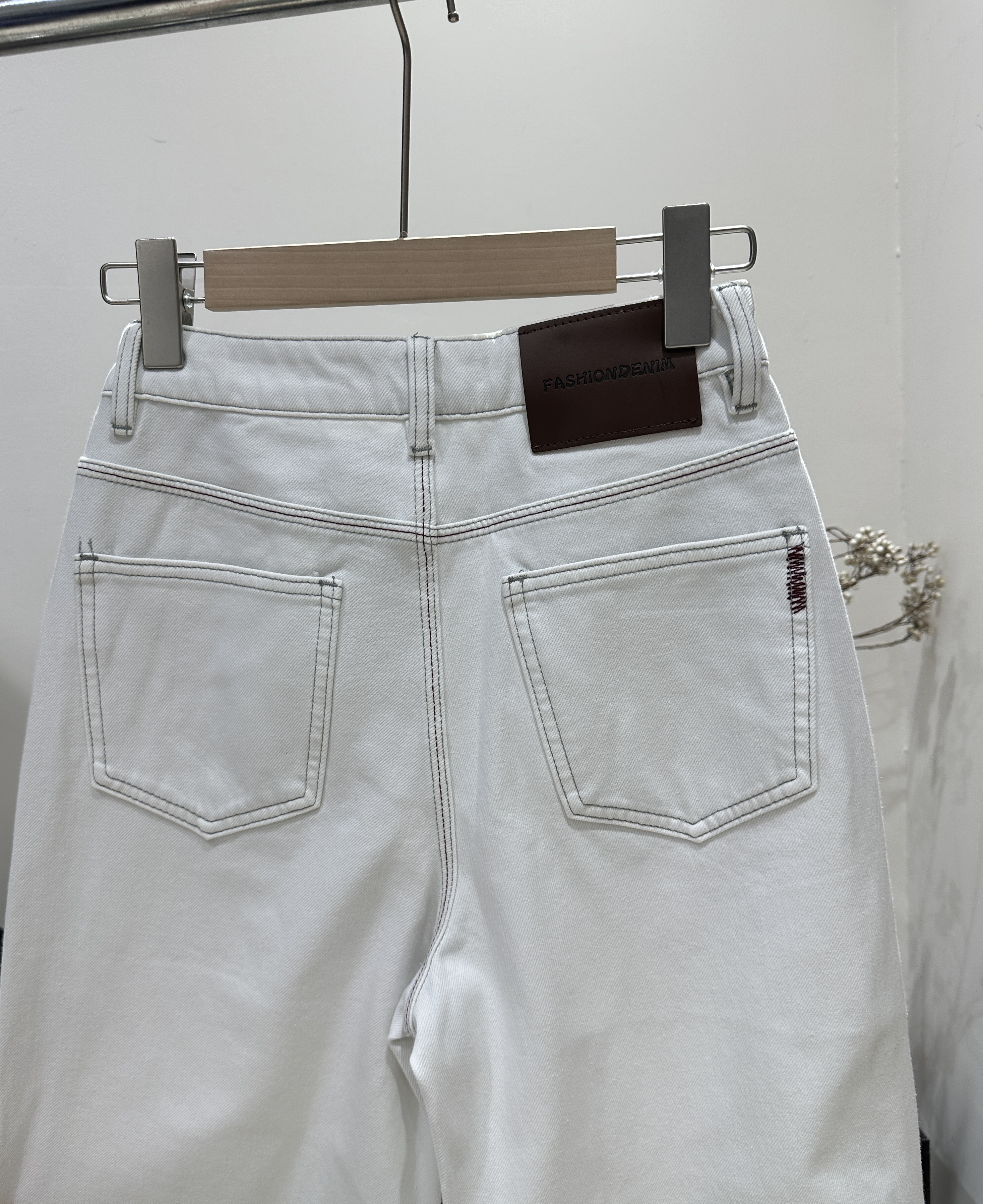 【9025-2】桔子王家 冬款薄绒 莱赛尔 九分四面弹直筒裤