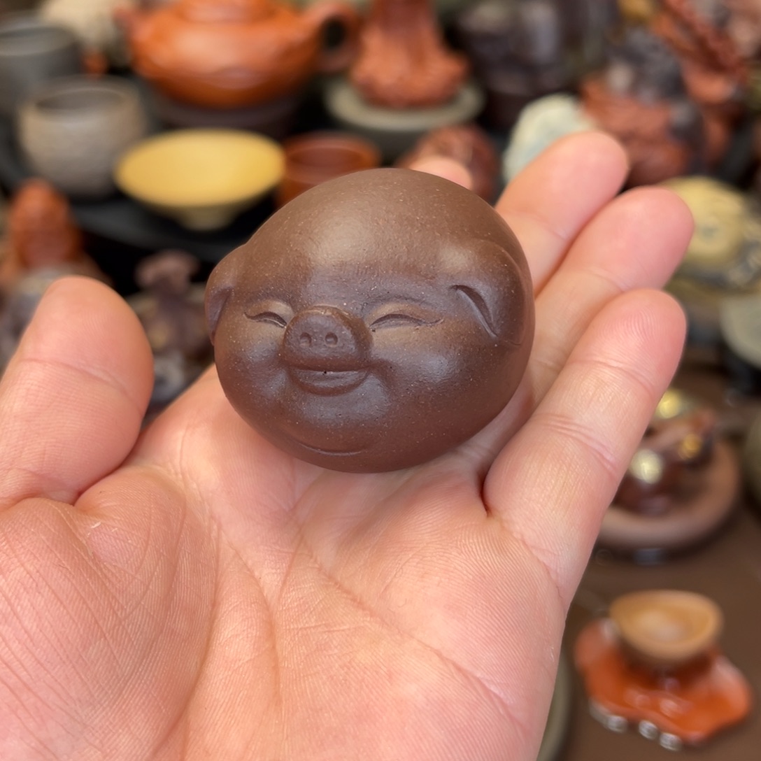 茶宠紫砂紫砂福猪 微瑕